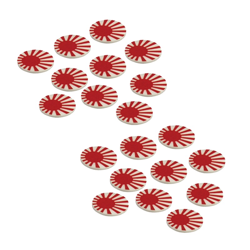 20pc WWII Faction Tokens, Japanese Rising Sun