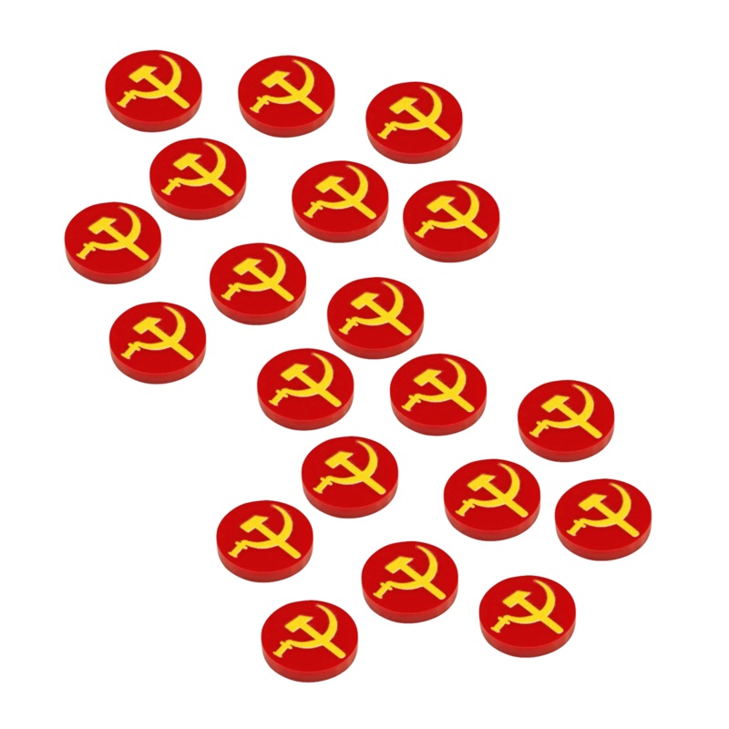20pc WWII Faction Tokens, Soviet Union Communist Symbol Upgrade