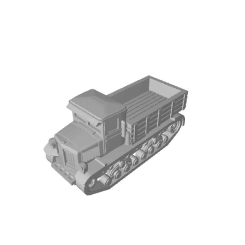 3D Printed 1/285 Russian Voroshilovets Tractor Open Back (x10)