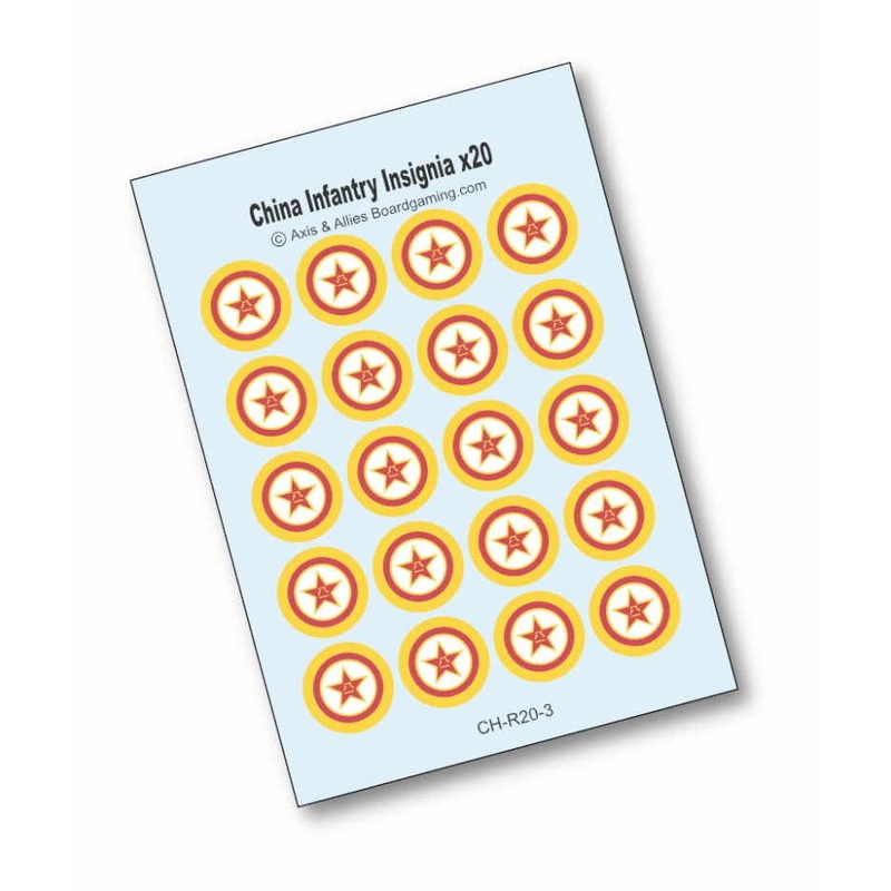 Axis & Allies Chinese Communists Roundel Infantry Base Water Slide Decal (x20) BWE9549343114