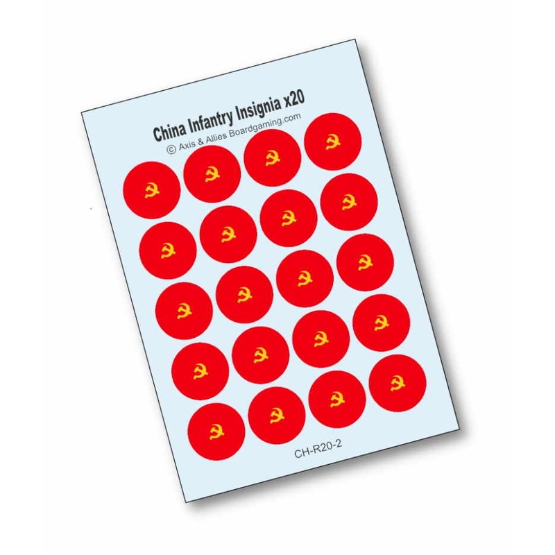 Axis & Allies Chinese Communists Roundel Infantry Base Water Slide Decal (x20) BWE9549343115