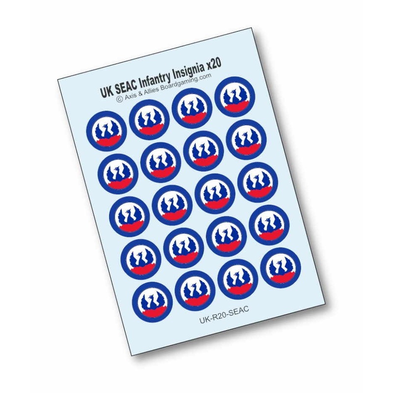 Axis & Allies SEAC Roundel Infantry Base Water Slide Decal (x20)