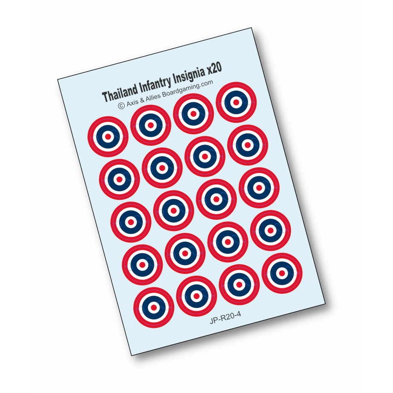Axis & Allies Thailand Roundel Infantry Base Water Slide Decal (x20)