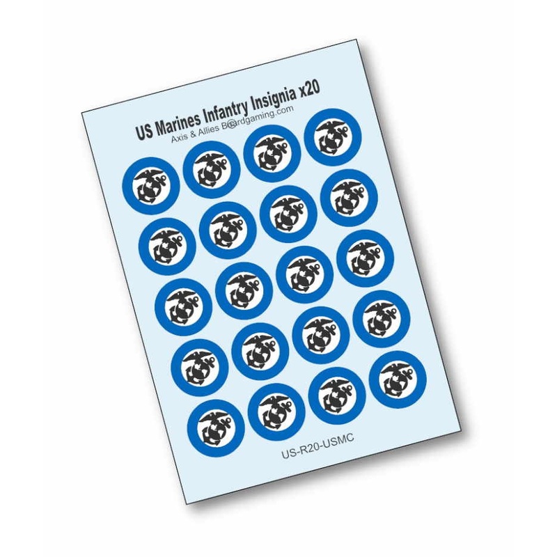 Axis & Allies US Marine Infantry Base Insignia Water Slide Decal (x20)