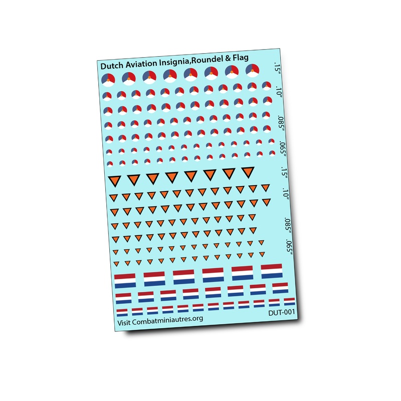 Dutch Aviation Insignia, Roundel & Flag  Waterslide Decals