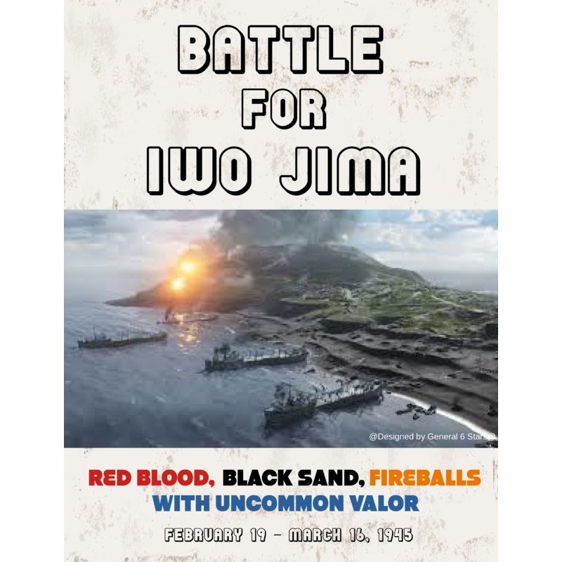 Printed General 6 Stars Battle for Iwo Jima Rule Book