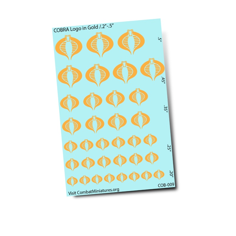 Cobra Command Silhouette in Gold Water Slide Decals