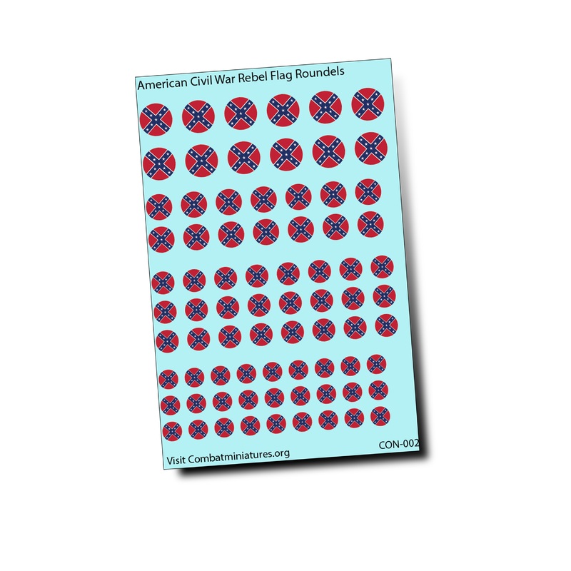 Confederate States of America Battle Flag Roundel Water Slide Decals