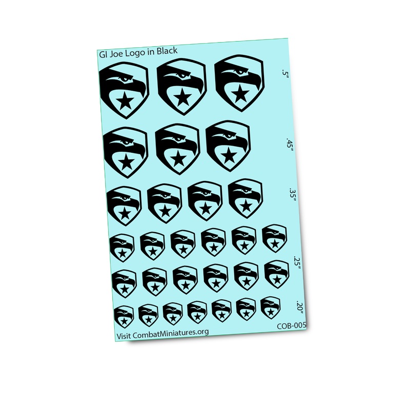 GI Joe Silhouette Logo in Black Water Slide Decals
