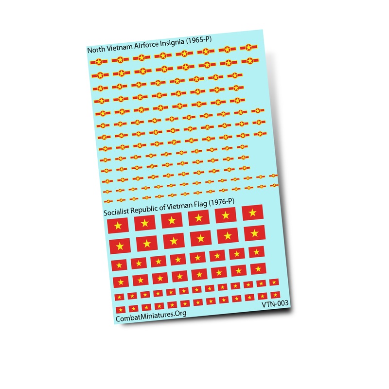 N. Vietnam Airforce Insignia (1965-P) & Socialist Rep. of Vietnam Flag (1976-P) Decals