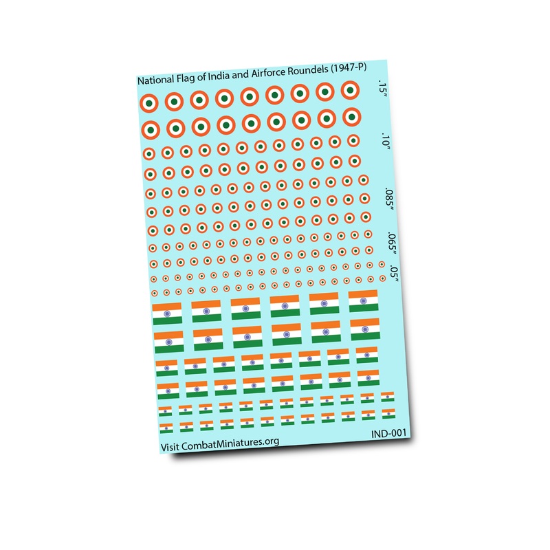 National Flag of India and Airforce Roundels (1947-P) Water Slide Decals