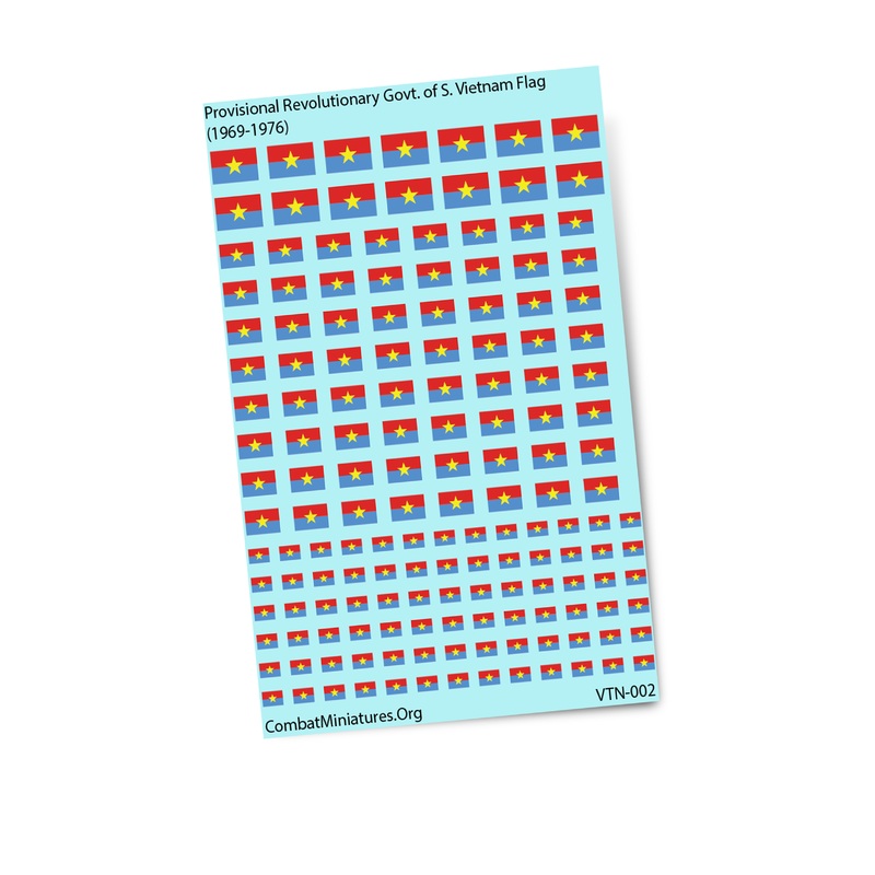 Provisional Revolutionary Govt. of South Vietnam Flag (1969-1976) Waterslide Decals