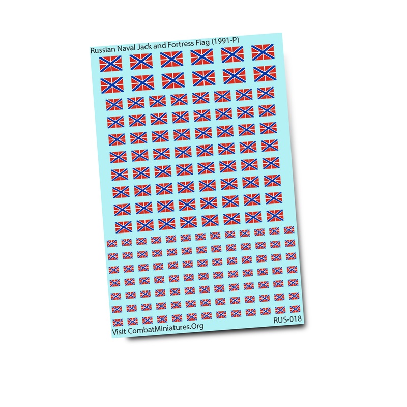 Russian Naval Jack and Fortress Flag (1991-P) Water Slide Decals