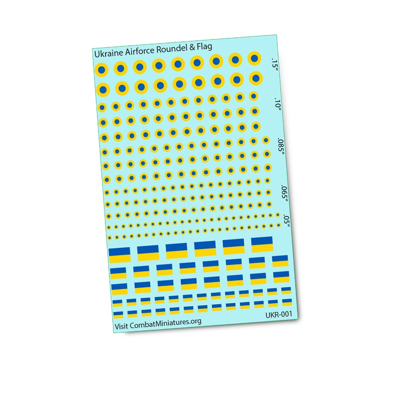 Ukraine Airforce Roundel & Flag Water Slide Decal