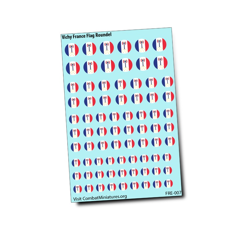 Vichy French Roundel Flag Water Slide Decals