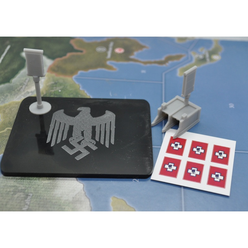 WW2 German U-Boat Pen Marker, Flag Stand and Acrylic Tray