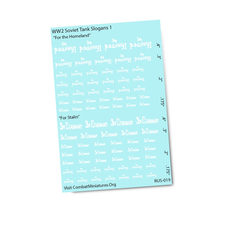 WW2 Soviet Tank Slogans 1 Water Slide Decals